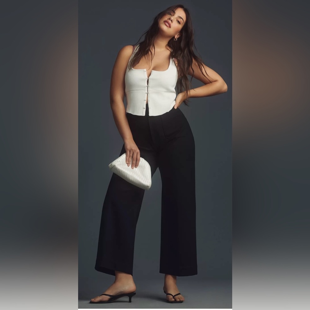 Anthropologie Maeve The Colette Black Wide-Leg Pants